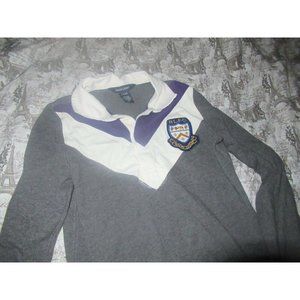 euc Ralph Lauren gray ruffle polo dress girls 12 14  free ship USA